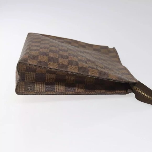 LOUIS VUITTON Damier Ebene Poche Toilette 26 Pouch N47543 LV Auth 113577 - Picture 3 of 16